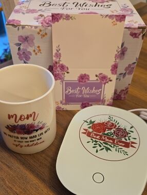 Mom Floral Mug & 'Best Mom Ever' Warmer Gift Set In Matching Gift Box